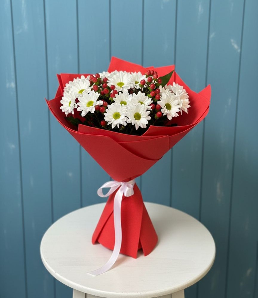 Букет цветов из: Хризантемы в Хвойной