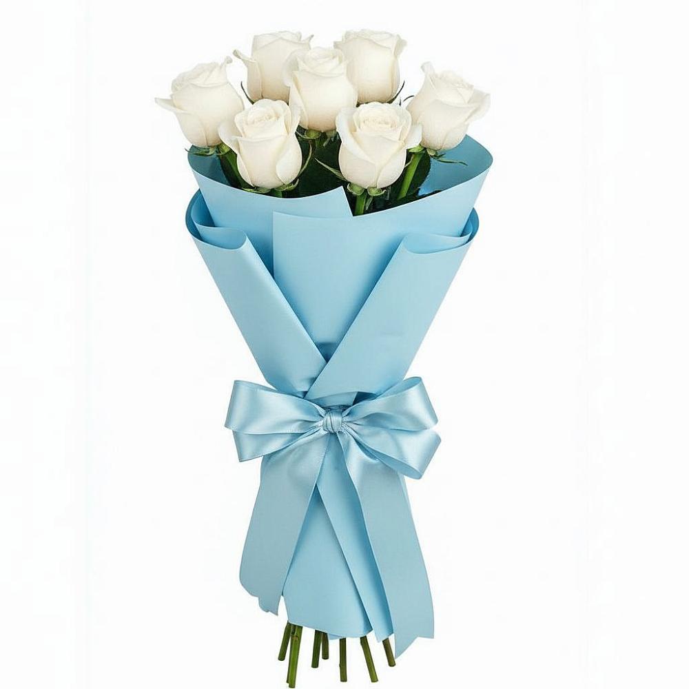 Букет 7 белых роз Проуд в Хвойной