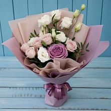 Букет цветов из:  Розы и Лизиантусы в Хвойной