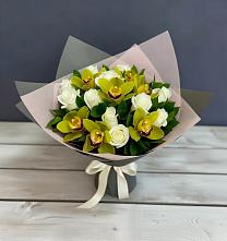 Букет цветов из:  Орхидеи и Розы в Хвойной