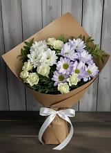 Букет цветов из:  Хризантемы и Розы в Хвойной