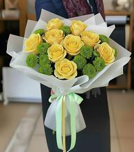 Букет цветов из:  Хризантемы и Розы в Хвойной