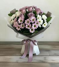 Букет цветов из:  Хризантемы и Розы в Хвойной