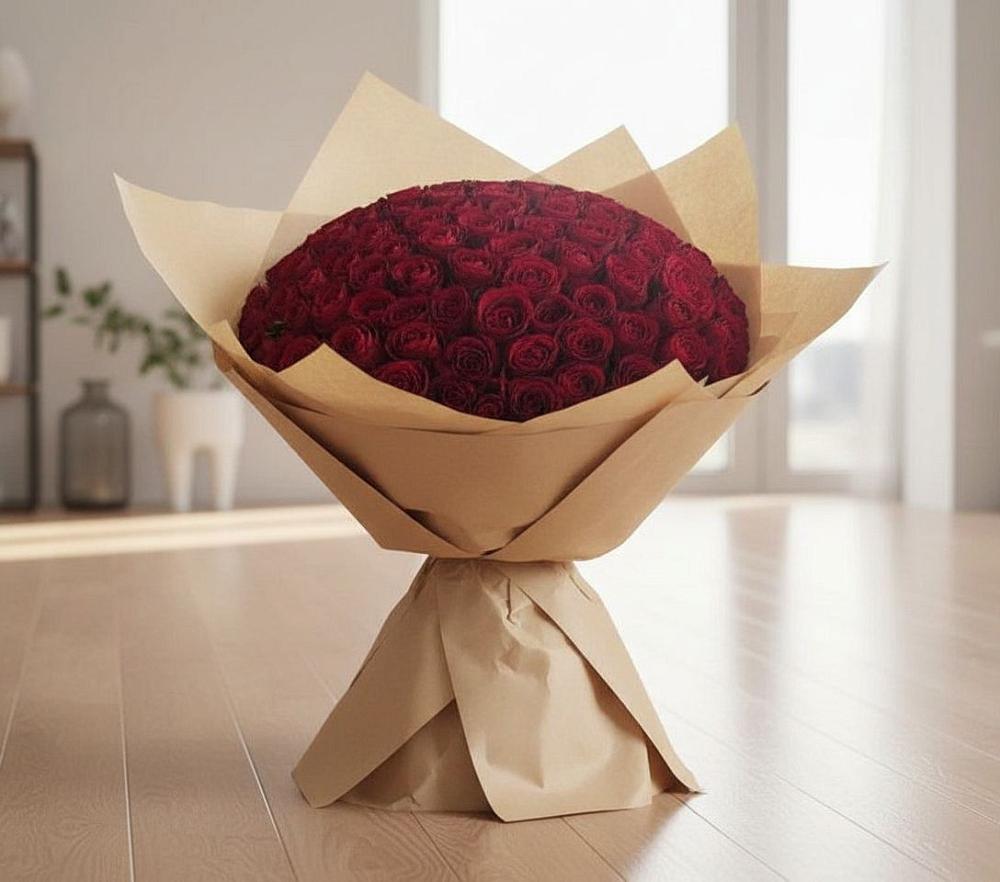 Букет 101 Красная роза в Хвойной