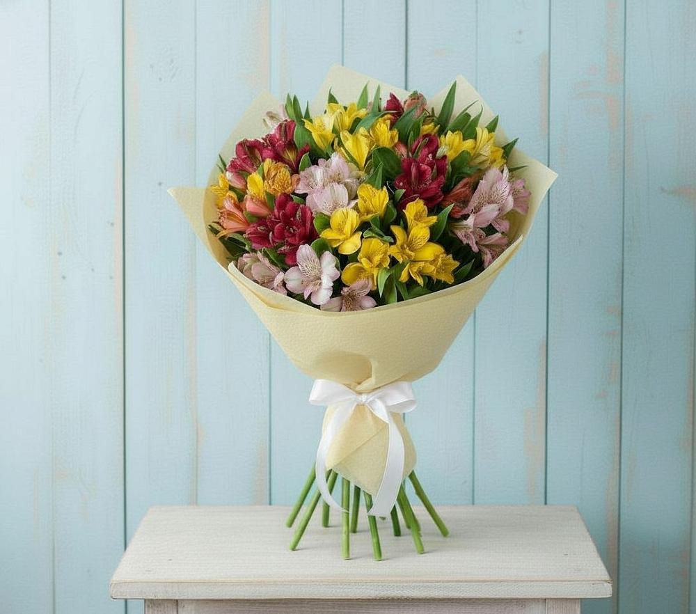 Букет цветов из: Альстромерии в Хвойной