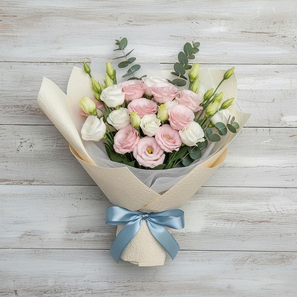 Букет цветов из: Лизиантусы в Хвойной