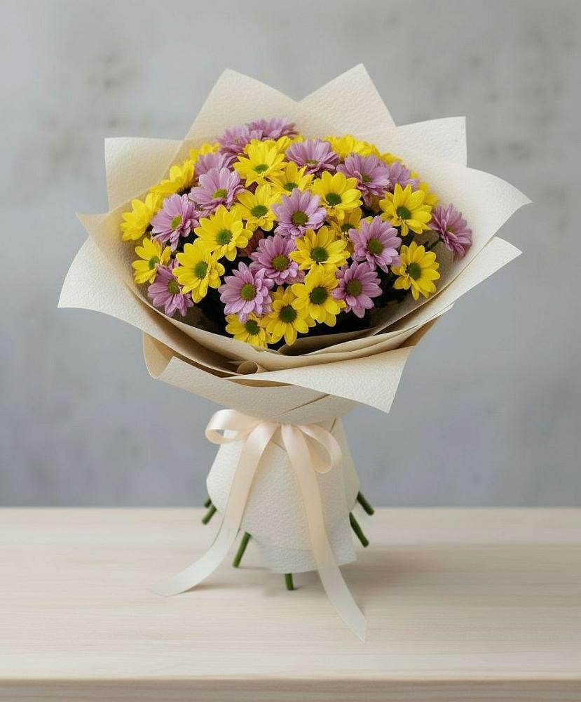 Букет цветов из: Хризантемы в Хвойной